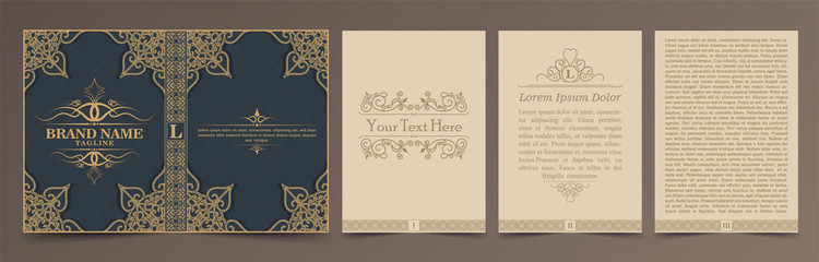 Vintage book layouts and design - covers and pages.