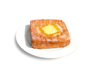  Close up of a typical Cantonese and Hong Kong bread Hong Kong style French Toast with butter (Chinese: Xiduoshi)