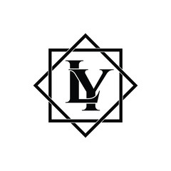 Fototapeta na wymiar Letter LY luxury logo design vector