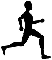Fototapeta na wymiar Running man silhouette vector icon