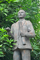 Jose Rizal statue at Intramuros walled city in Manila, Philippines