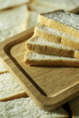Fototapeta na wymiar Closeup slided white bread from wheat