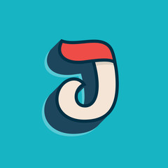 J letter logo in classic sport style.