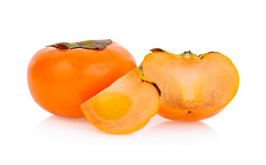 ripe persimmons isolated on white background