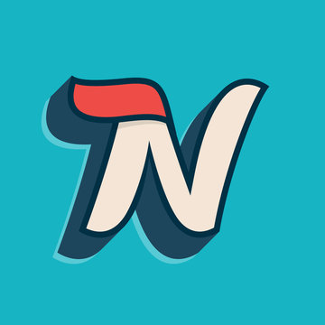 N letter logo in classic sport style.