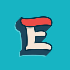 E letter logo in classic sport style.