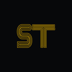 Minimal simple initial based ST letter logo design