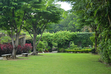 Baluarte De San Diego garden at Intramuros walled city in Manila, Philippines