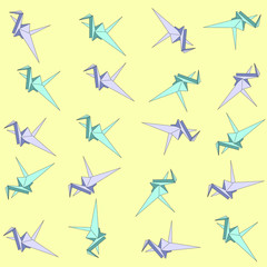 seamless pattern with paper cranes