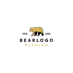 Bear logo retro vintage design template vector illustration