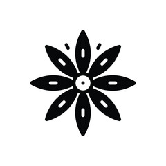 Black solid icon for star anise