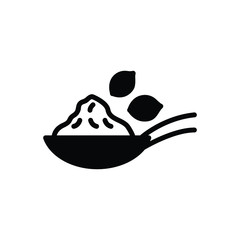 Black solid icon for coriander powder
