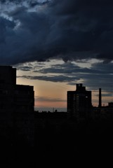 sunset over the city