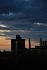 sunset over the city