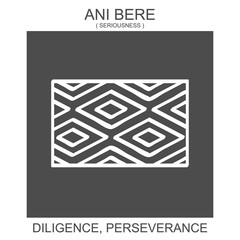 vector icon with african adinkra symbol Ani Bere. Symbol of Diligence and Perseverance