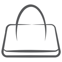 Obraz premium A small bag with strip, handbag icon in line vector 
