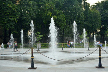 Plaza Moriones water fountain at Intramuros walled city in Manila, Philippines