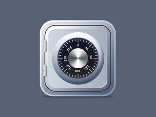 Mock safe deposit box Icon material for financial management