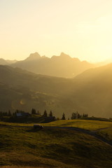 Beautiful sunset in the mountains