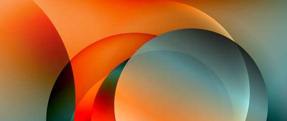 Circle modern geometric abstract background with liquid gradients
