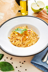 fresh pasta in the italian restaurant