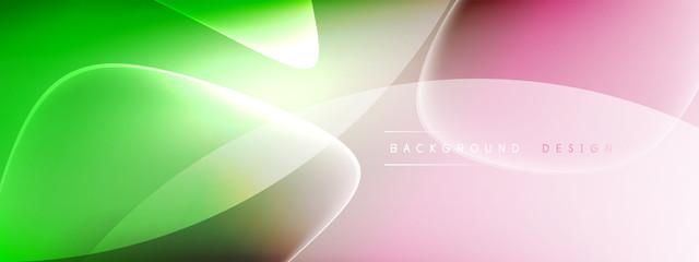 Vector abstract background - liquid bubble shapes on fluid gradient with shadows and light effects. Shiny design template for text