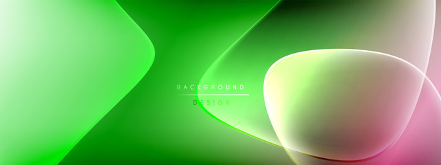Vector abstract background - liquid bubble shapes on fluid gradient with shadows and light effects. Shiny design template for text