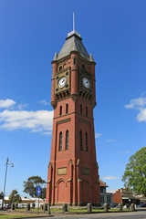 The historic Manifold Clock Tower (built 1897) in Camperdown, Victoria, Australia.