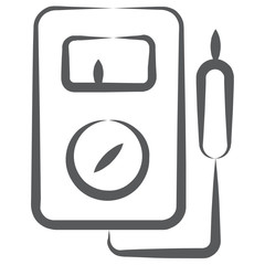 
Ammeter icon, voltmeter line vector style 
