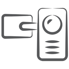 
Electronic handycam vector style, linear icon in editable style 
