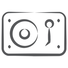 
Hard disk icon, linear vector design.
