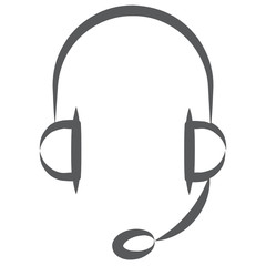 
Vector style of headphones, headset linear icon 

