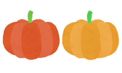秋の野菜　水彩風カボチャのイラスト