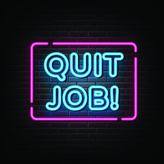 quit job neon text, neon style 