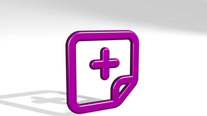 Obraz premium task list add 3D icon casting shadow, 3D illustration