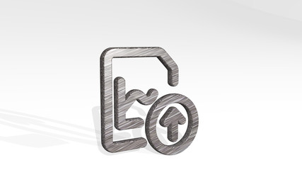 DATA FILE UPLOAD 3D icon standing on the floor, 3D illustration