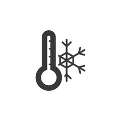 Thermometer. Winter temperature. Snowflake. Isolated icon. Weather vector illustration