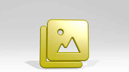 paginate filter picture 3D icon casting shadow, 3D illustration