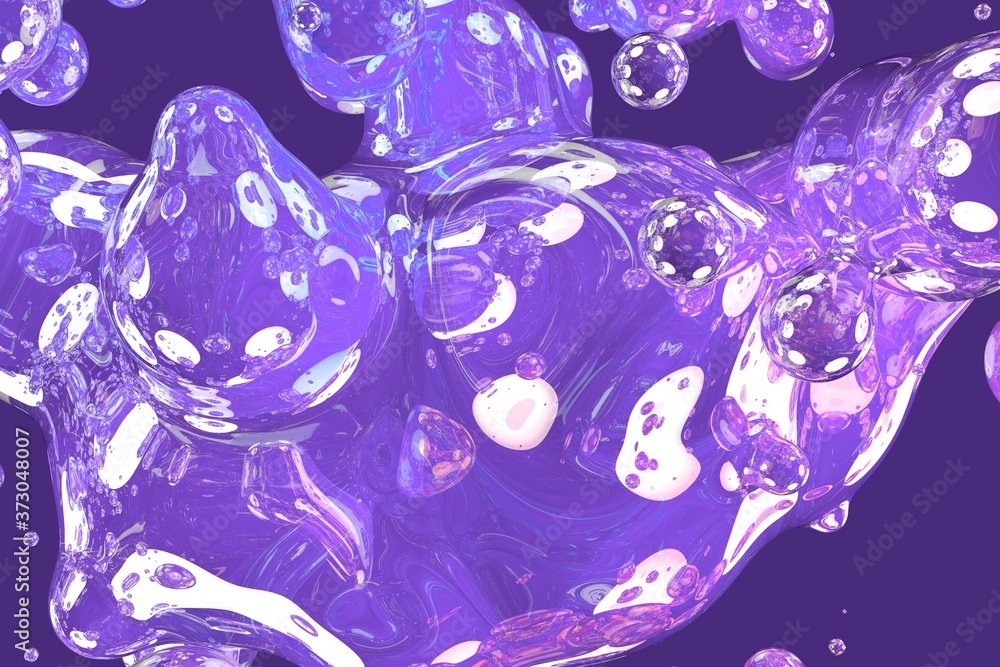 Poster soap shiny liquid or slime abstract gradient texture 3d illustration - soft focus background design 