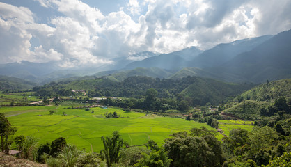 Mountain view point in a small village of Thailand