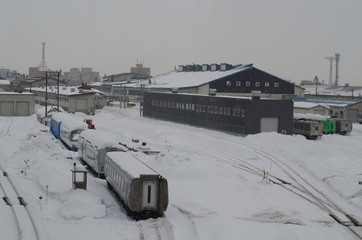 電車と雪