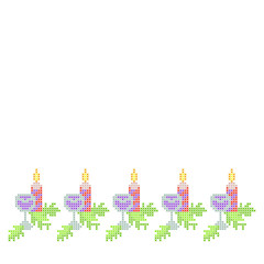 Fototapeta premium Christmas picture with composition of glass, greens and candle, with place for text. Christmas decoration, for text, holidays, decoration, as a gift, for packaging.