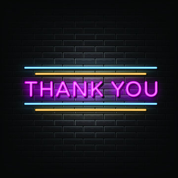 Thank You Neon Sign, Neon Style 