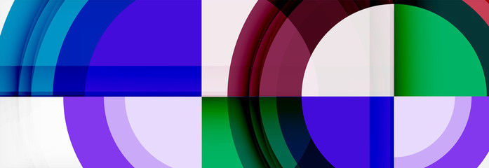 Round shapes, triangles and circles. Modern abstract background