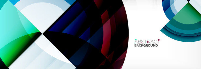 Fototapeta premium Round shapes, triangles and circles. Modern abstract background