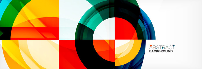 Obraz premium Round shapes, triangles and circles. Modern abstract background