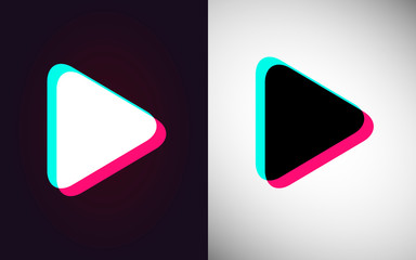 Vector set arrow play icon, web symbol. Social media concept. Vector illustration EPS 10
