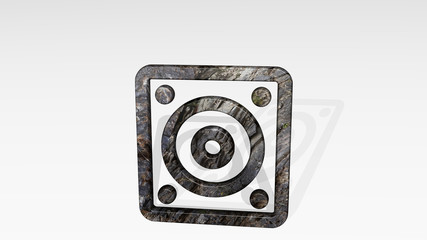 SPEAKER 3D icon standing on the floor, 3D illustration