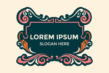 Fileteado Style Border Template Vector with flourish ornate