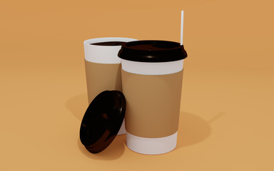 Coffee white plastic cup for product presentation